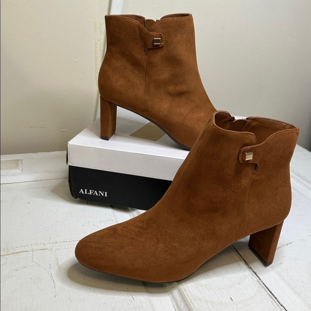 Alfani Tan Suede Ankle Boots